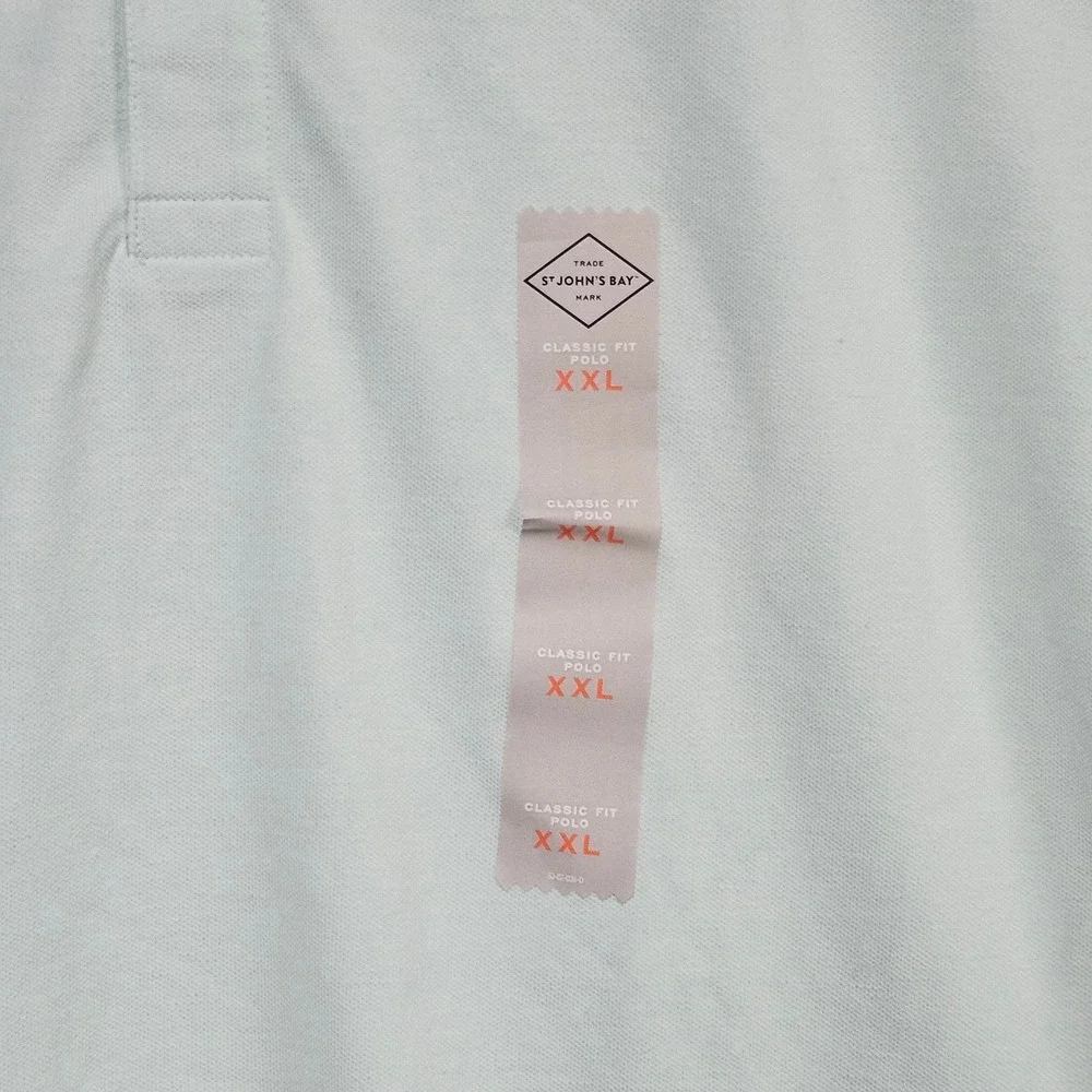 St. John's Bay Polo Men XXL Alpine Mint Comfort Flex Classic Fit Short Sleeve